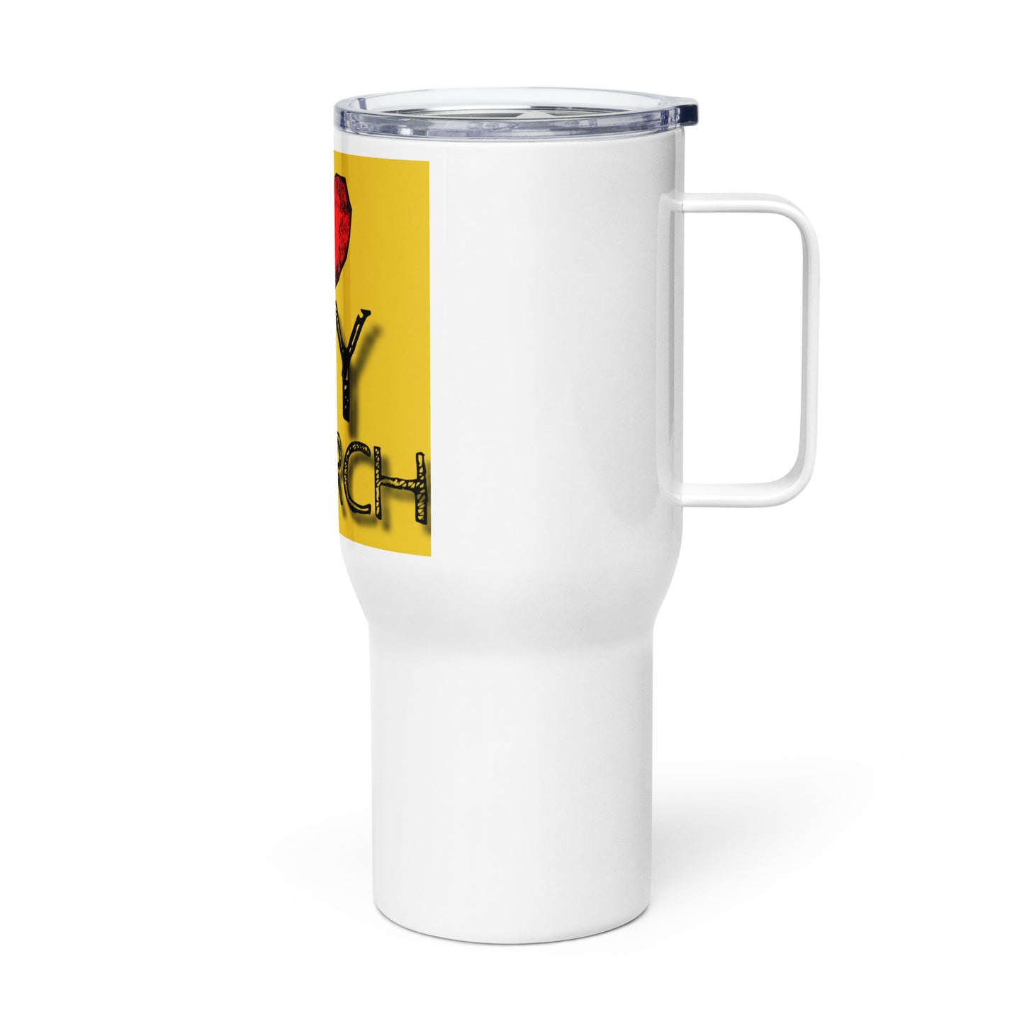 Travel mug with a handle