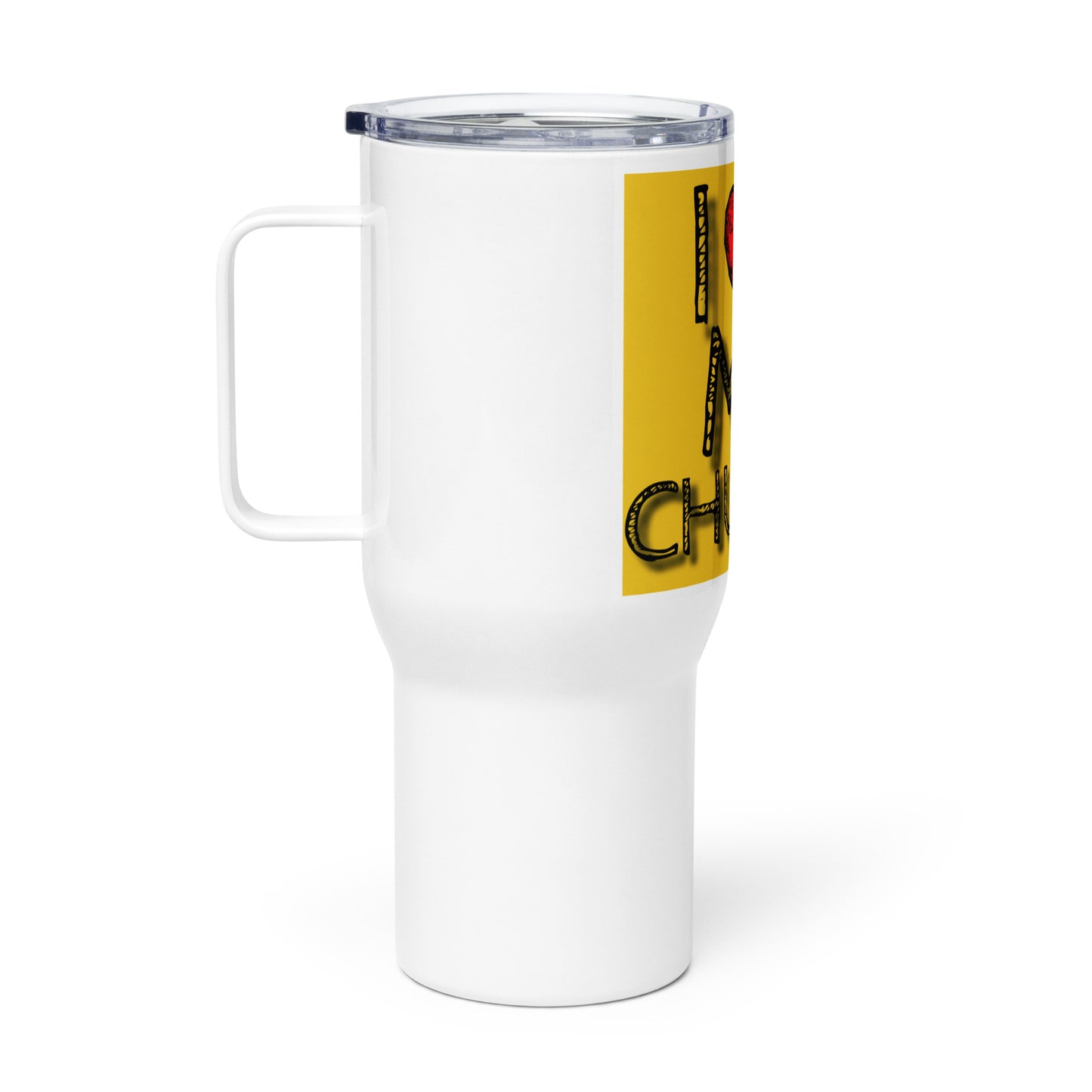 Travel mug with a handle